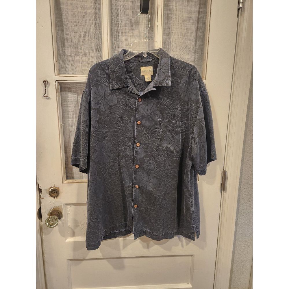 Joseph & Feiss 100% Silk Blue Floral Hawaaiin Shirt Men's Size XXL‎
